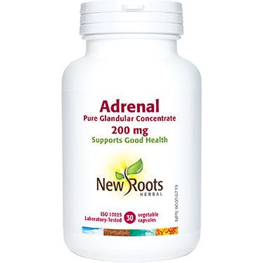 New Roots Herbal Adrenal Pure Glandular Concenrate · 200 mg 90 Capsules - The Oasis of Health