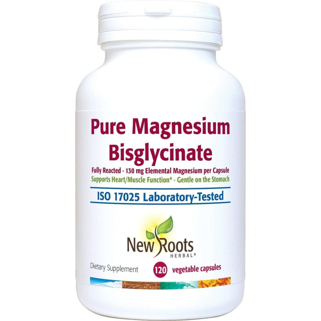 New Roots Herbal Pure Magnesium Bisglycinate 130 mg 120 Capsules - The Oasis of Health