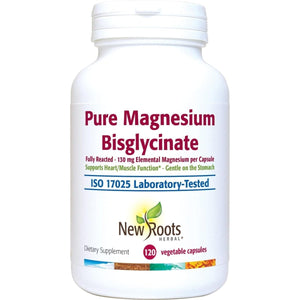 New Roots Herbal Pure Magnesium Bisglycinate 130 mg 120 Capsules - The Oasis of Health