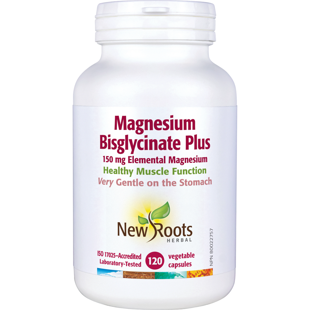 New Roots Herbal Pure Magnesium Bisglycinate 130 mg 60 Capsules - The Oasis of Health