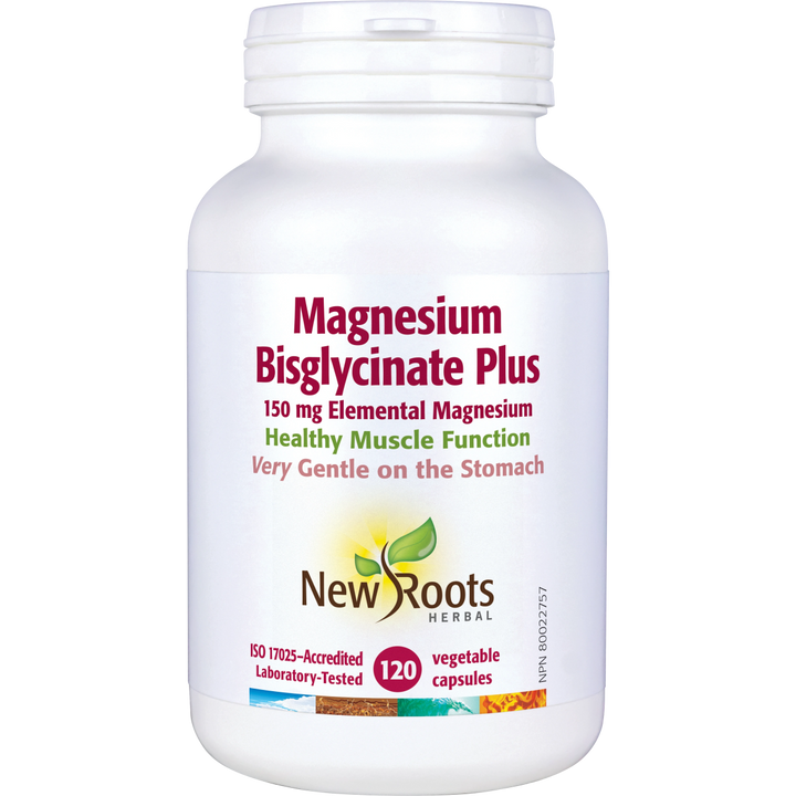 New Roots Herbal Pure Magnesium Bisglycinate 130 mg 60 Capsules - The Oasis of Health