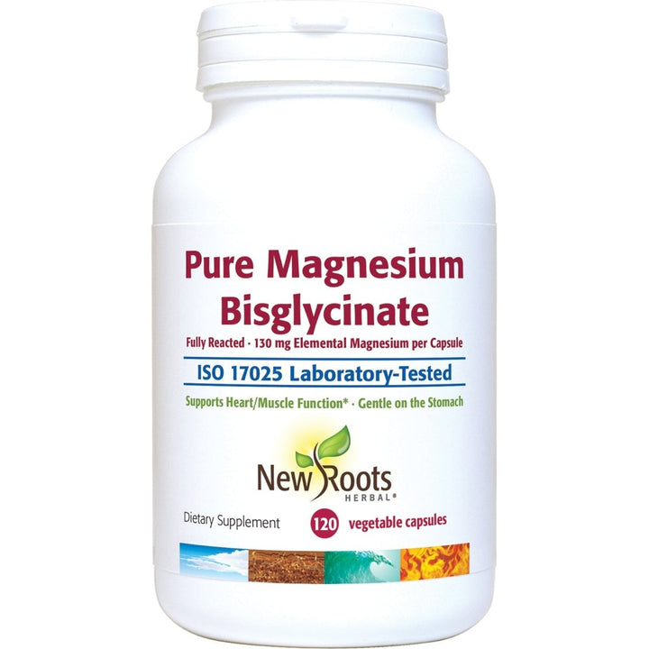 New Roots Herbal Pure Magnesium Bisglycinate 130 mg 60 Capsules - The Oasis of Health