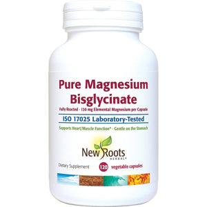 New Roots Herbal Pure Magnesium Bisglycinate 130 mg 60 Capsules - The Oasis of Health