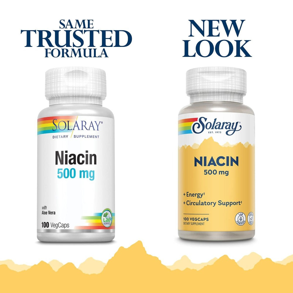 Niacin 500mg Solaray 100 VegCaps - The Oasis of Health