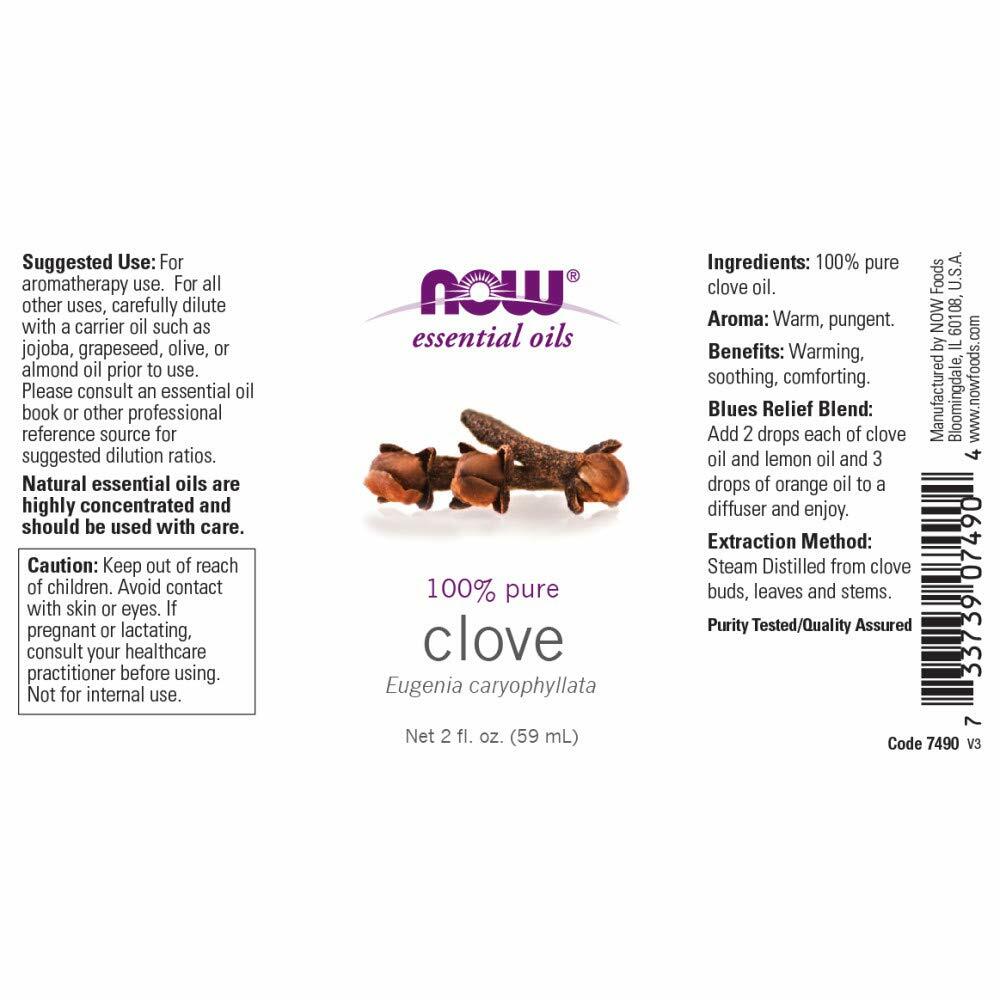 NOW Essential Oils, Clove Oil, 2 - Ounce - The Oasis of Health