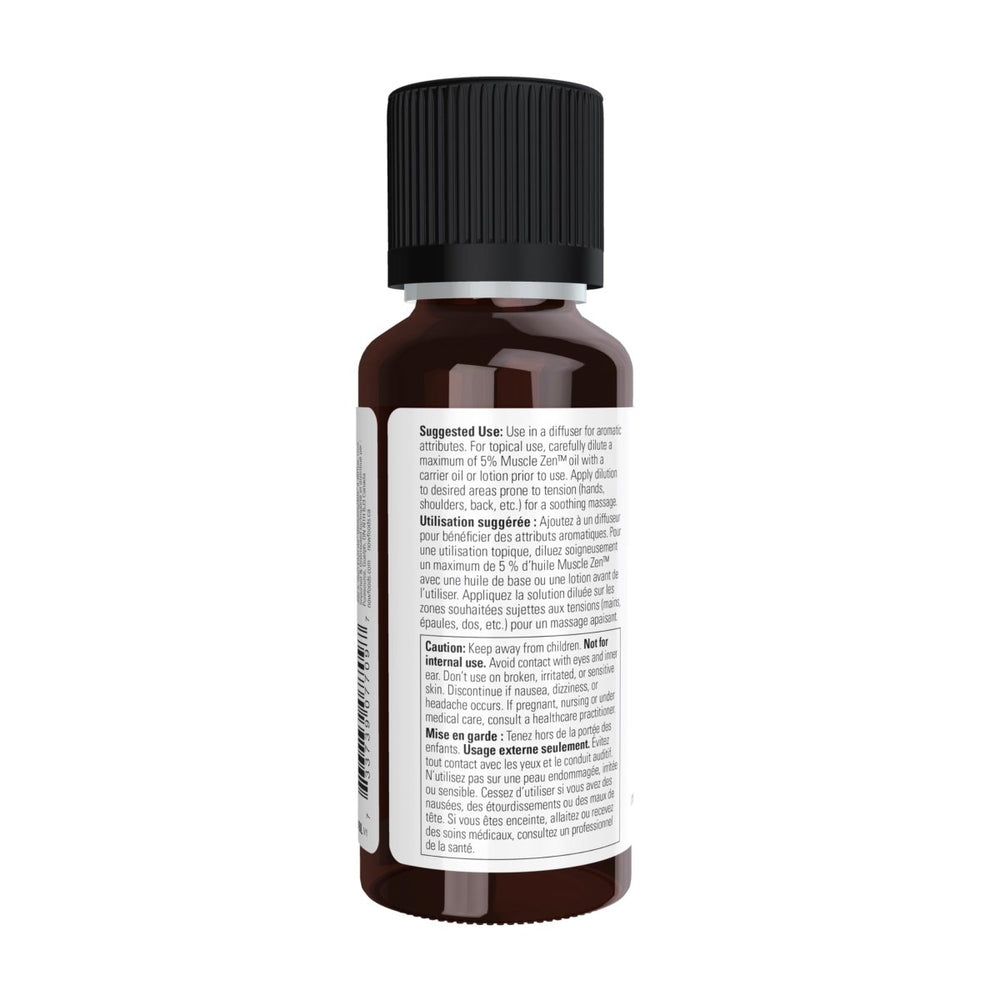 NOW Essential Oils, Muscle Zen? Essential Oil Blend for Sports Massage, Steam Distilled, 1 - Ounce - The Oasis of Health