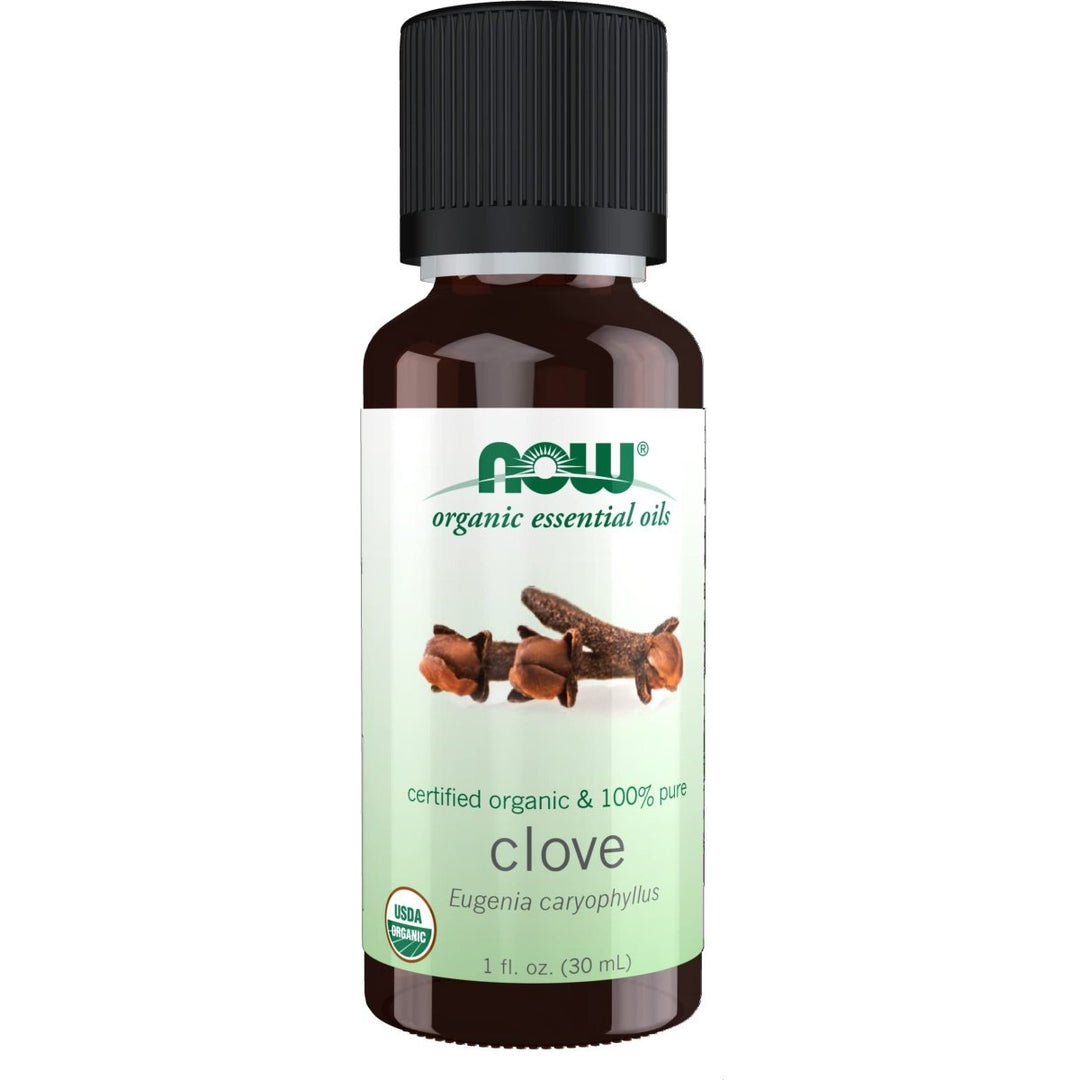 NOW Essential Oils, Organic Clove Oil, Balancing Aromatherapy Scent, Steam Distilled, 100% Pure, Vegan, Child Resistant Cap, 1 - Ounce - The Oasis of Health