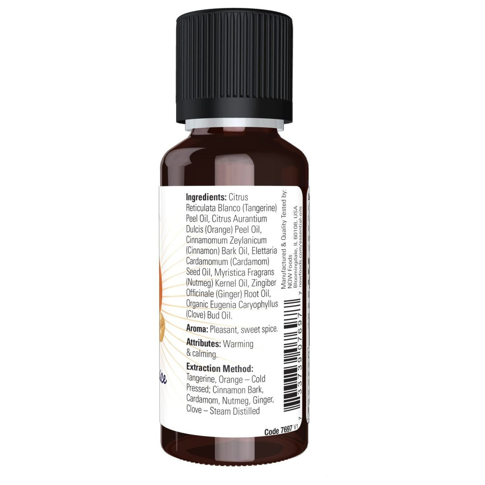 NOW Essential Oils, Pumpkin Spice Oil Blend, Pleasant Sweet Spice Scent With Warm and Calming Attributes, 1 - Ounce - The Oasis of Health