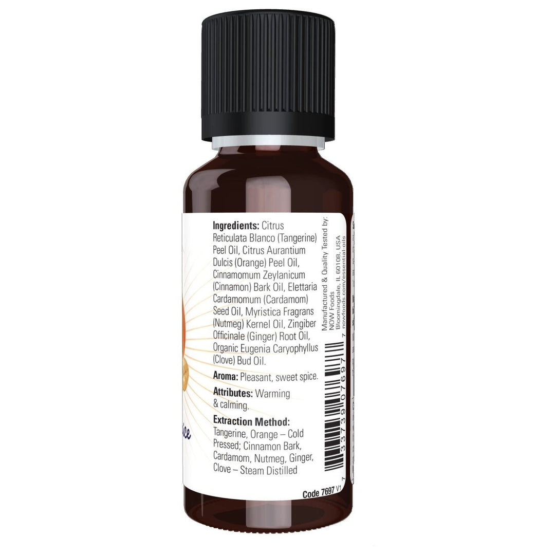 NOW Essential Oils, Pumpkin Spice Oil Blend, Pleasant Sweet Spice Scent With Warm and Calming Attributes, 1 - Ounce - The Oasis of Health