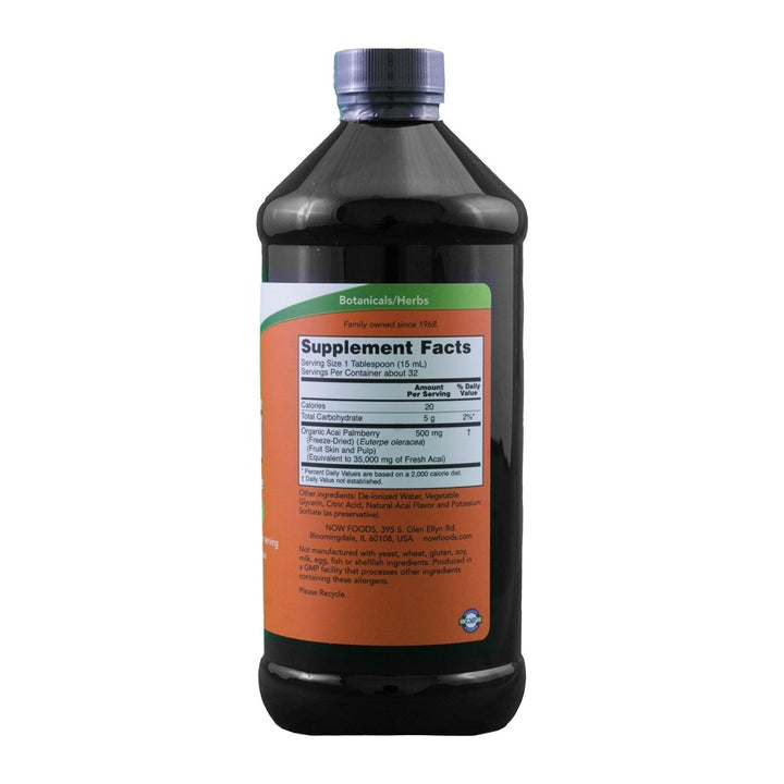 Now Foods Acai Liquid Concentrate 16oz - 4804 - The Oasis of Health