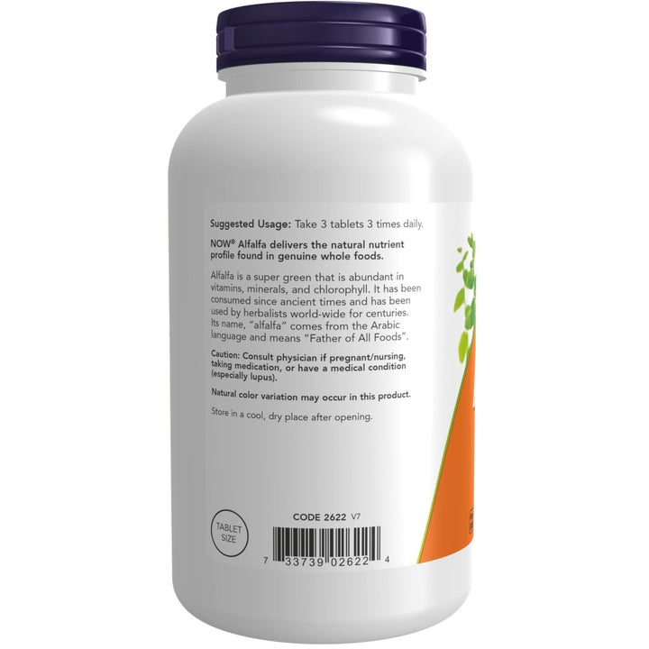 Now Foods Alfalfa 650 mg 500 Tablets - 2622 - The Oasis of Health