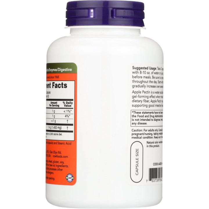 Now Foods Apple Pectin 700 mg 120 Vcaps - 6425 - The Oasis of Health