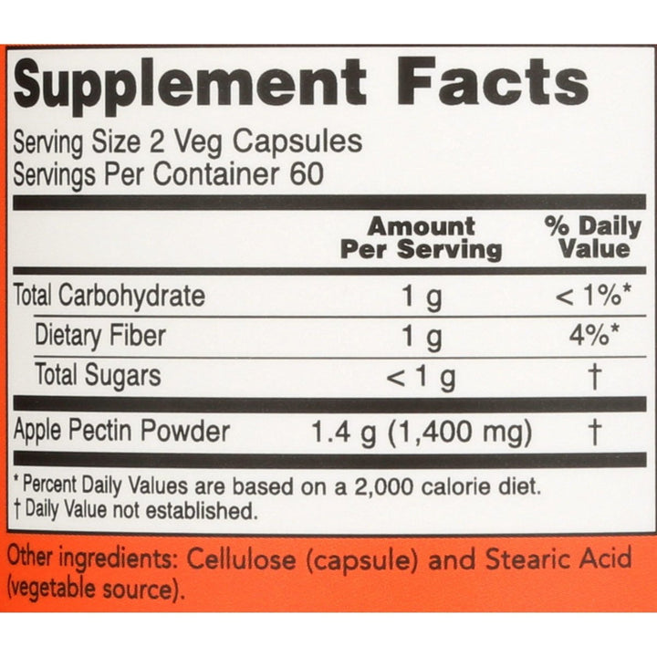 Now Foods Apple Pectin 700 mg 120 Vcaps - 6425 - The Oasis of Health