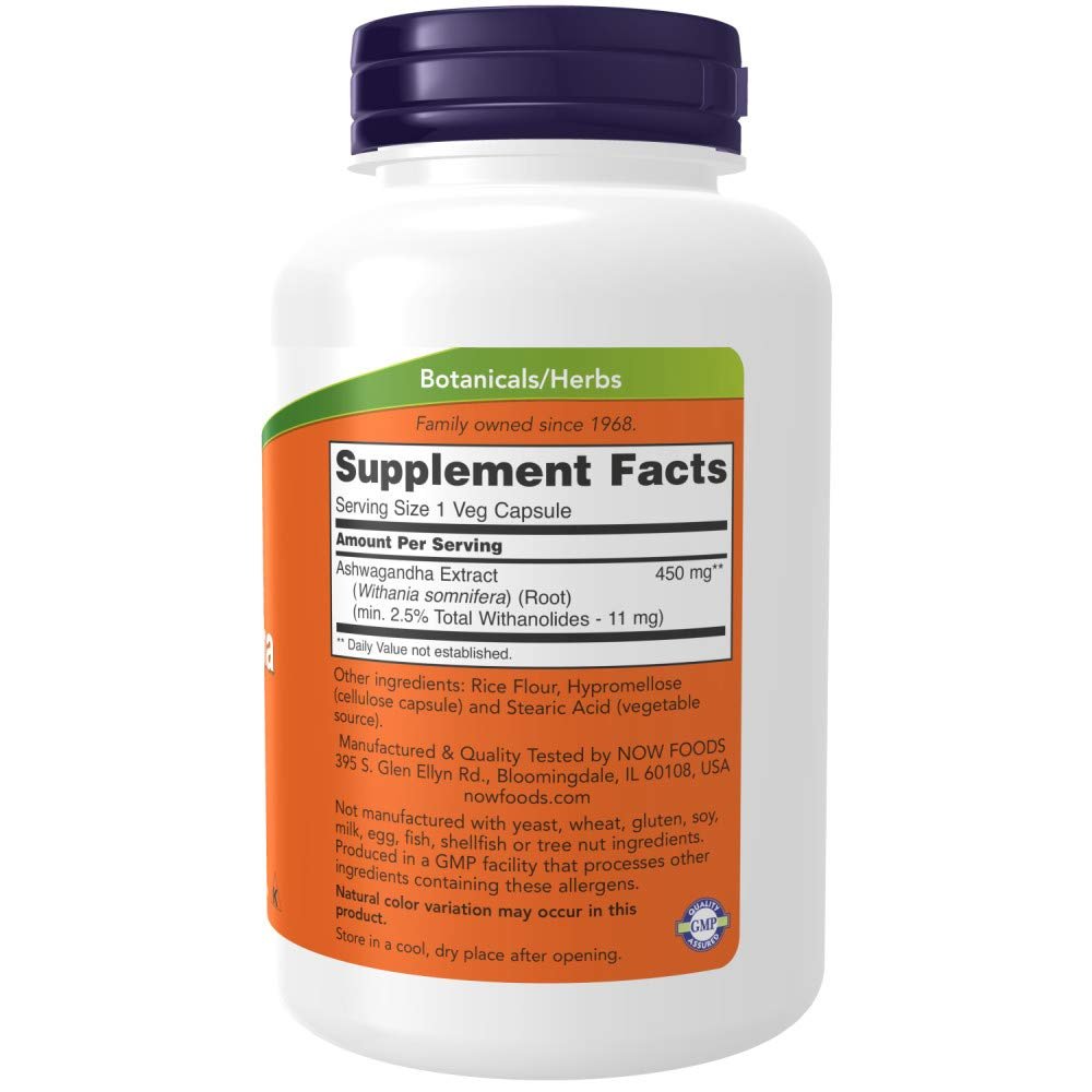 Now Foods Ashwagandha 450 mg 180 Vcaps - 4593 - The Oasis of Health