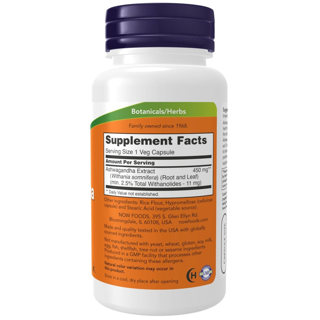 Now Foods Ashwagandha 450 mg 90 Vcaps - 4603 - The Oasis of Health