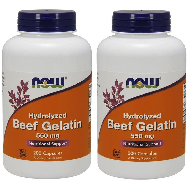 Now Foods Beef Gelatin 550mg 200 Capsules - 6505 - The Oasis of Health