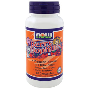 Now Foods BerryDophilus Kids 2 Billion 10 Strains 60 Chewables - 2936 - The Oasis of Health
