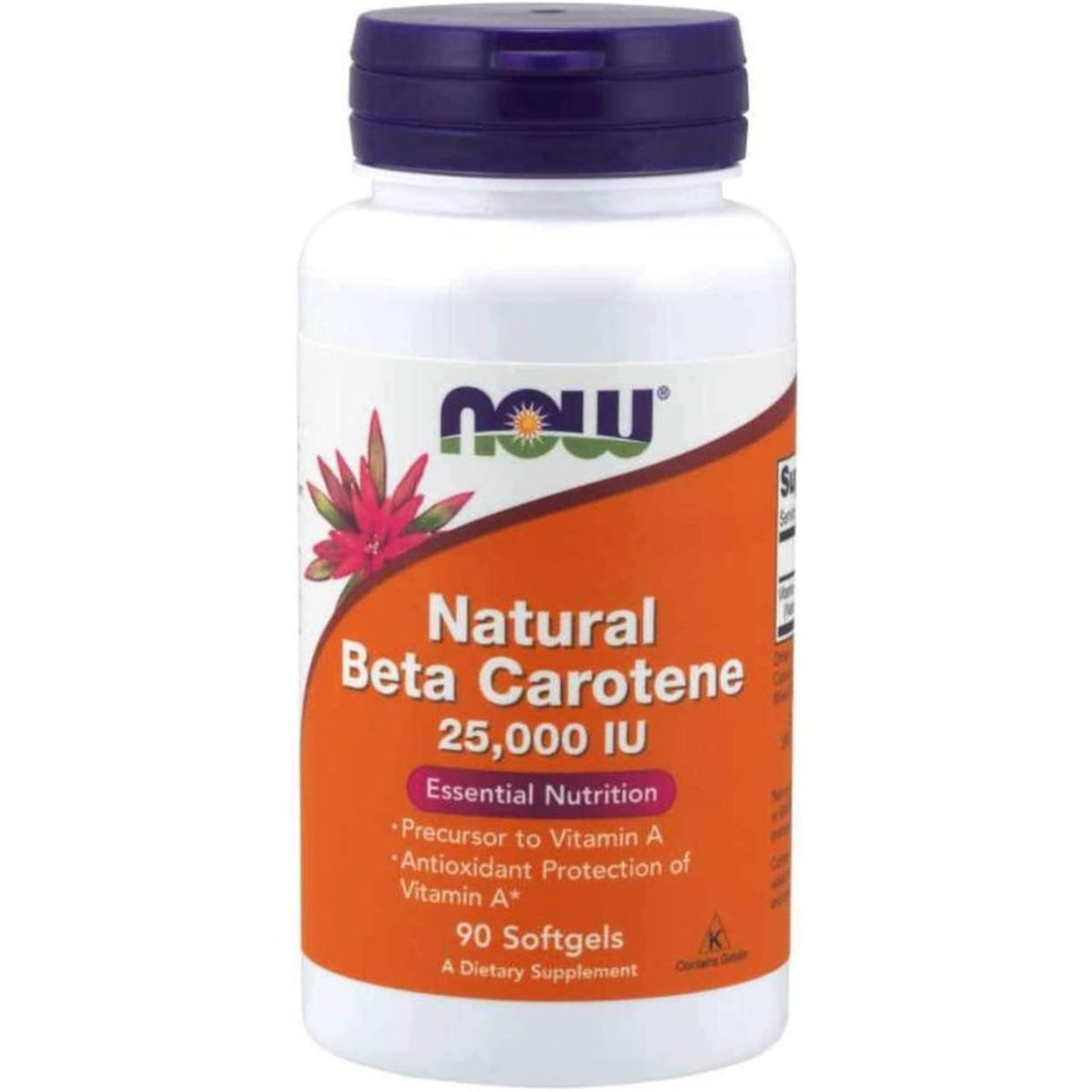 Now Foods Beta Carotene Natural 25,000 IU 90 Softgels - 0320 - The Oasis of Health