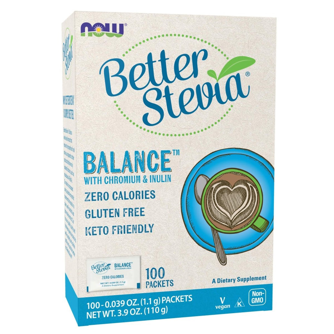 Now Foods Better Stevia Balance with Chromium & Inulin 100 Packets - 6968 - The Oasis of Health