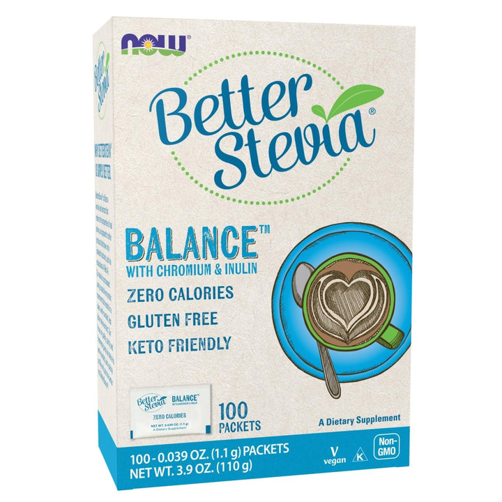 Now Foods Better Stevia Balance with Chromium & Inulin 100 Packets - 6968 - The Oasis of Health
