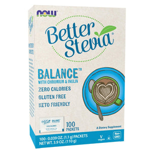 Now Foods Better Stevia Balance with Chromium & Inulin 100 Packets - 6968 - The Oasis of Health