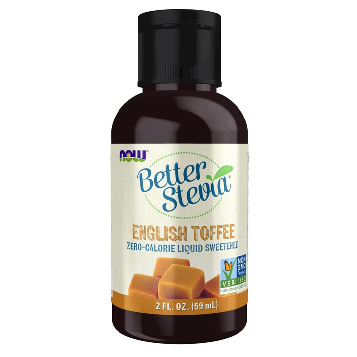 Now Foods BetterStevia English Toffee Liquid Sweetener 2oz - 6938 - The Oasis of Health