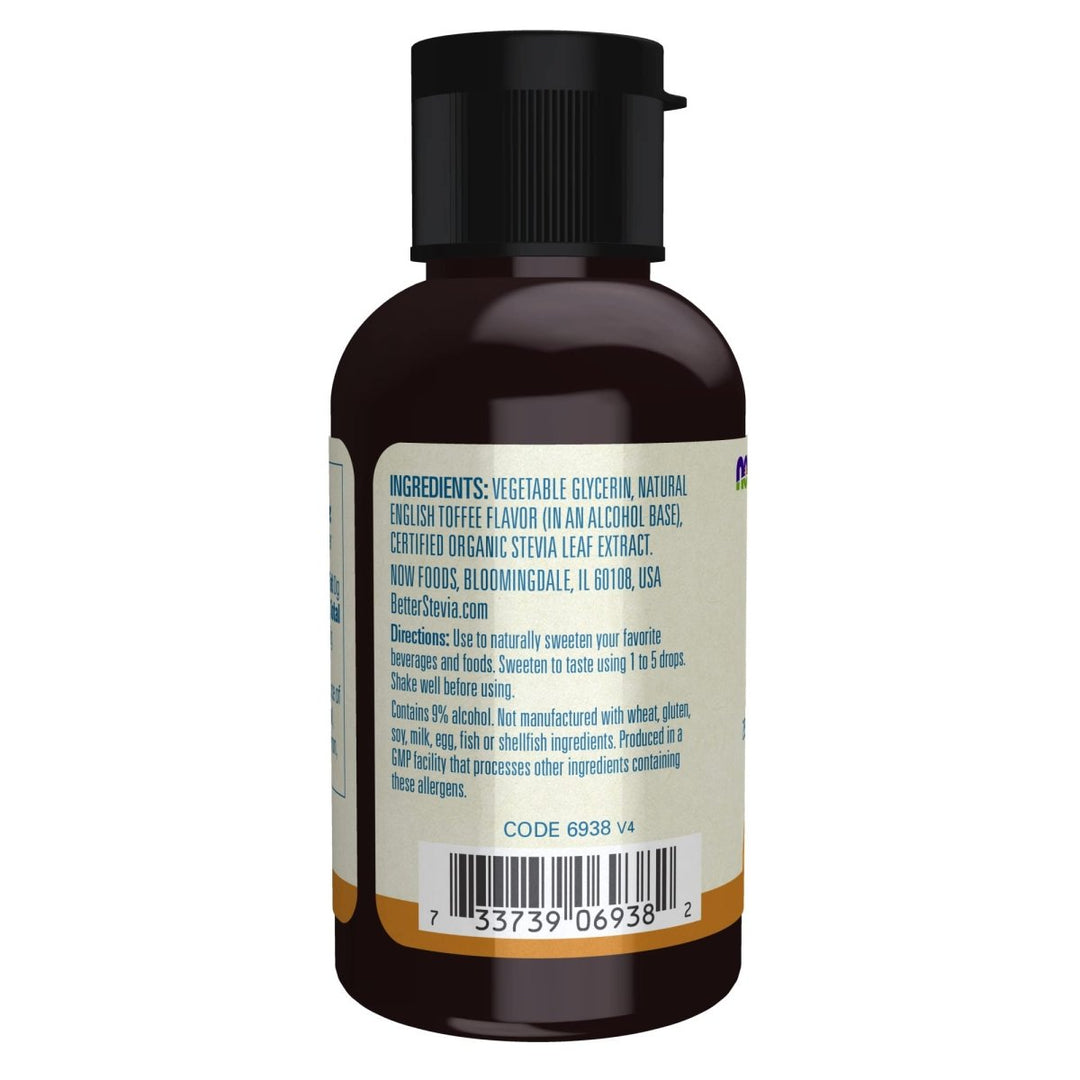 Now Foods BetterStevia English Toffee Liquid Sweetener 2oz - 6938 - The Oasis of Health