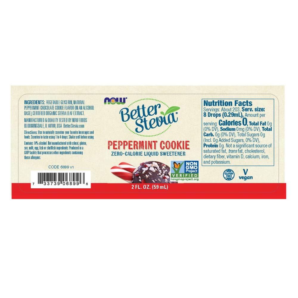 Now Foods BetterStevia Liquid Peppermint Cookie 2 Ounce - 6899 - The Oasis of Health