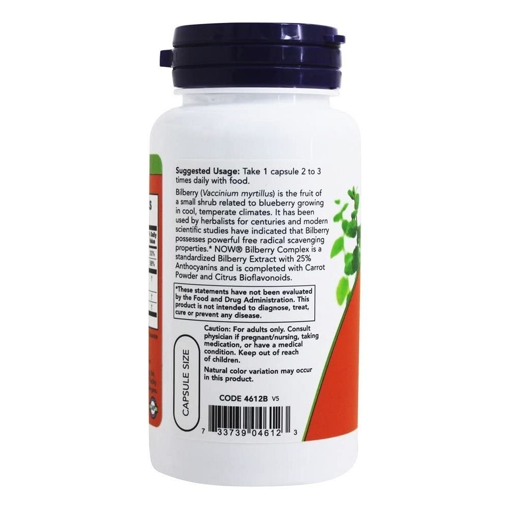 Now Foods Bilberry Complex 100 Vcaps - 4612 - The Oasis of Health