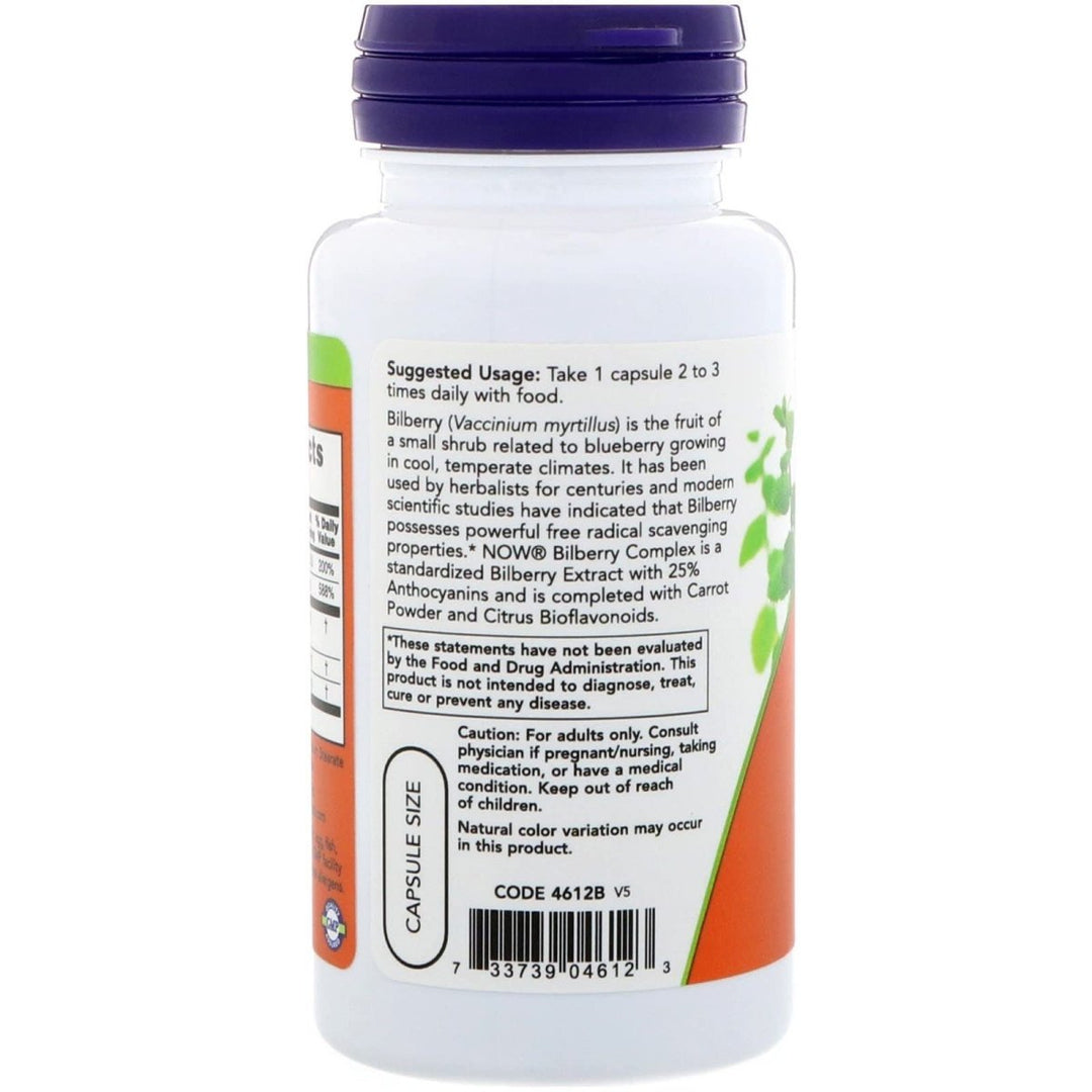 Now Foods Bilberry Complex 100 Vcaps - 4612 - The Oasis of Health