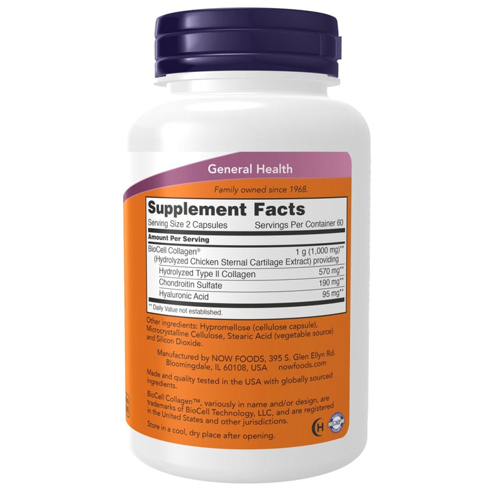 Now Foods BioCell Collagen Hydrolyzed Type II 120 Vcaps - 3008 - The Oasis of Health