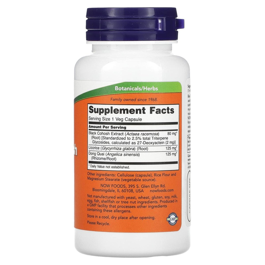 Now Foods Black Cohosh Root 80 mg 90 Vcaps - 4607 - The Oasis of Health