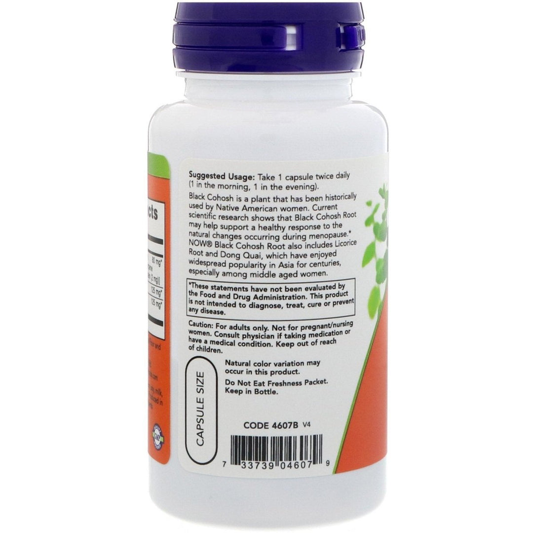 Now Foods Black Cohosh Root 80 mg 90 Vcaps - 4607 - The Oasis of Health
