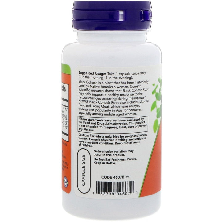 Now Foods Black Cohosh Root 80 mg 90 Vcaps - 4607 - The Oasis of Health