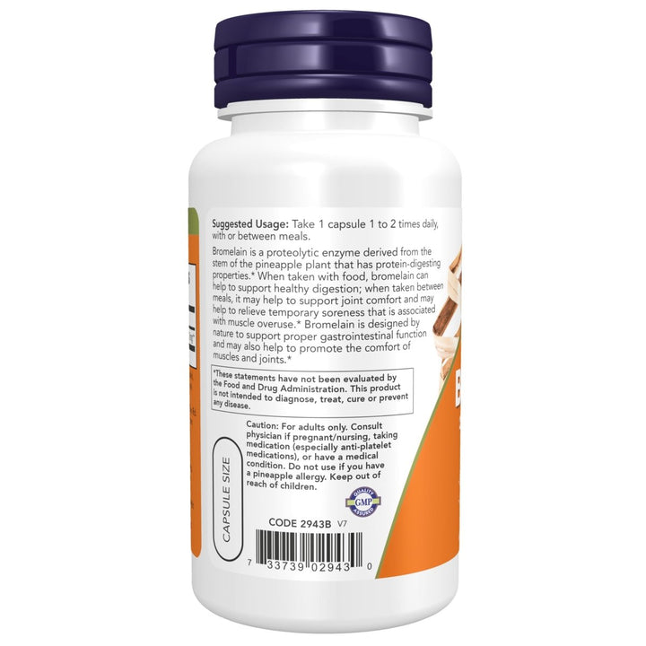 Now Foods Bromelain 500 mg 60 Vcaps - 2943 - The Oasis of Health