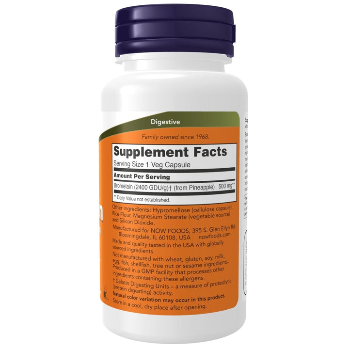 Now Foods Bromelain 500 mg 60 Vcaps - 2943 - The Oasis of Health