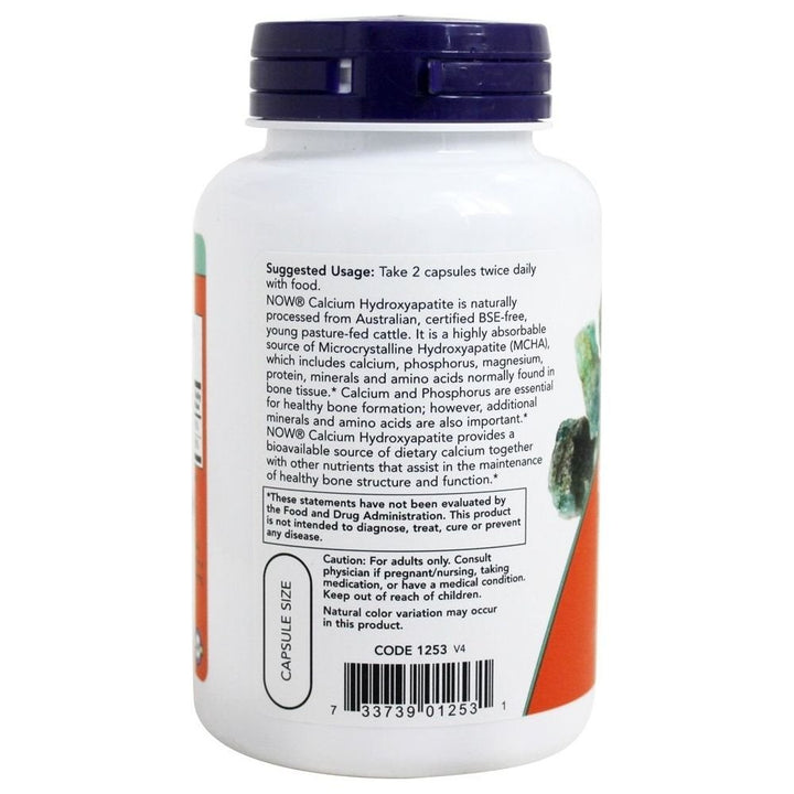 Now Foods Calcium Hydroxyapatite 120 Capsules - 1253 - The Oasis of Health