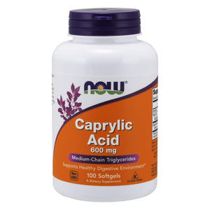 Now Foods Caprylic Acid 600 mg 100 Softgels - 3347 - The Oasis of Health