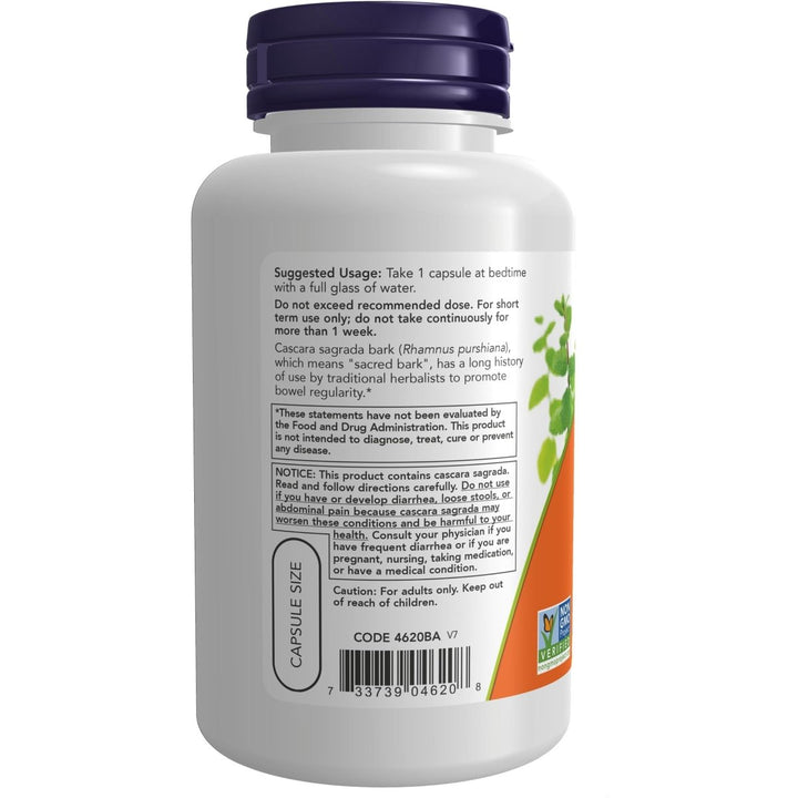 Now Foods Cascara Sagrada 450 mg 100 Vcaps - 4620 - The Oasis of Health