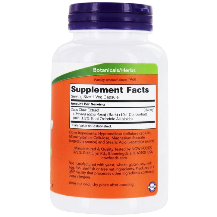 Now Foods Cat's Claw Extract 120 Vcaps - 4628 - The Oasis of Health