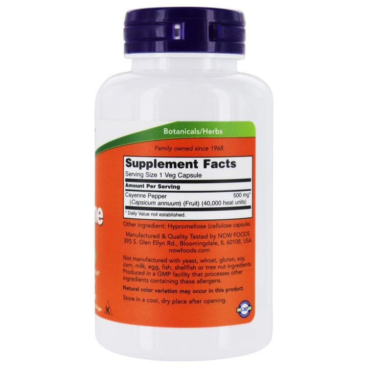 Now Foods Cayenne 500 mg 100 Vcaps - 4625 - The Oasis of Health