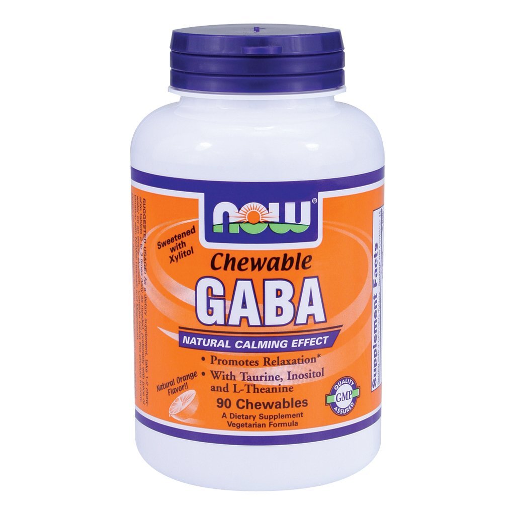 Now Foods Chewable GABA Orange 90 Chewables - 0082 - The Oasis of Health