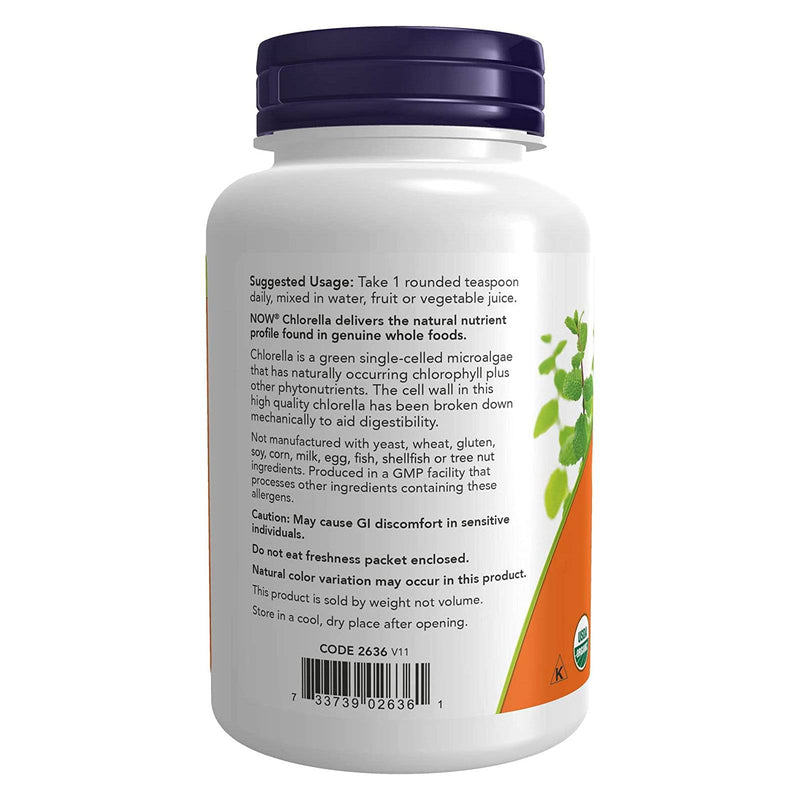 Now Foods Chlorella Powder Organic 4oz - 2636 - The Oasis of Health