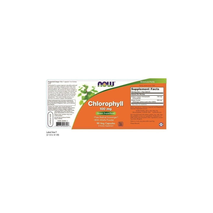 Now Foods Chlorophyll 100 mg 90 Vcaps - 2645 - The Oasis of Health