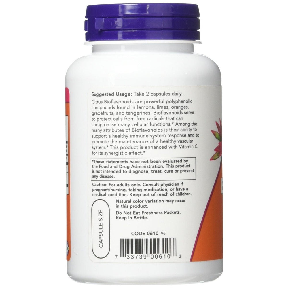 Now Foods Citrus Bioflavonoids 700 mg 100 Capsules - 0610 - The Oasis of Health