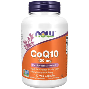 Now Foods CoQ10 100 mg with Hawthorn Berry 180 Vcaps - 3213 - The Oasis of Health