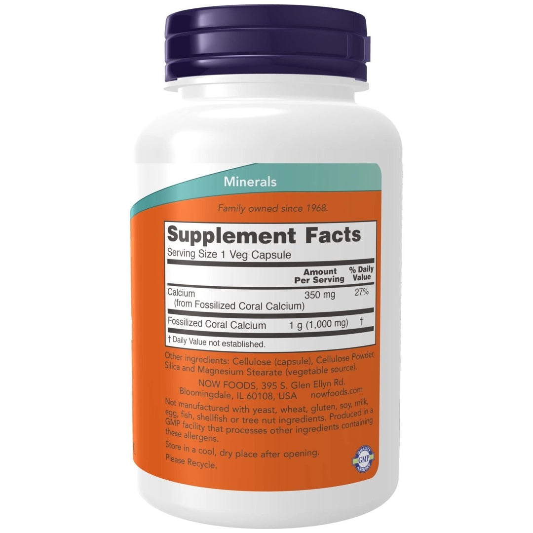 Now Foods Coral Calcium 1000 mg 100 Vcaps - 1273 - The Oasis of Health