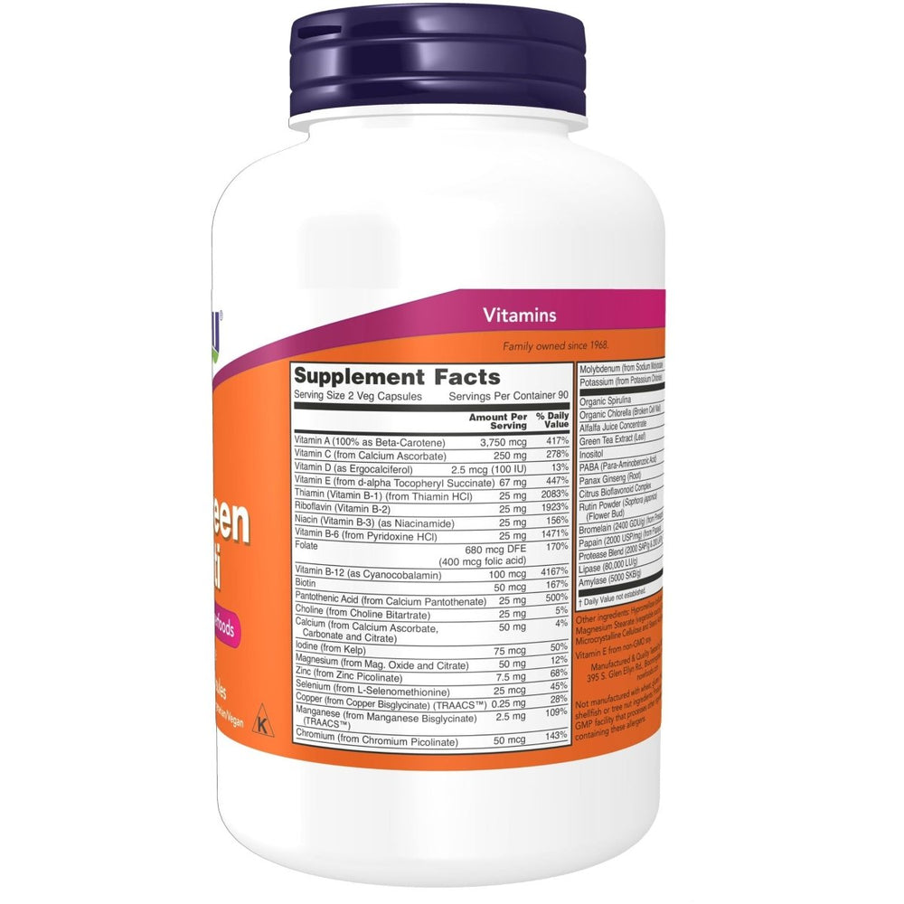 Now Foods EcoGreen Multi Vitamin 180 Vcaps - 3788 - The Oasis of Health
