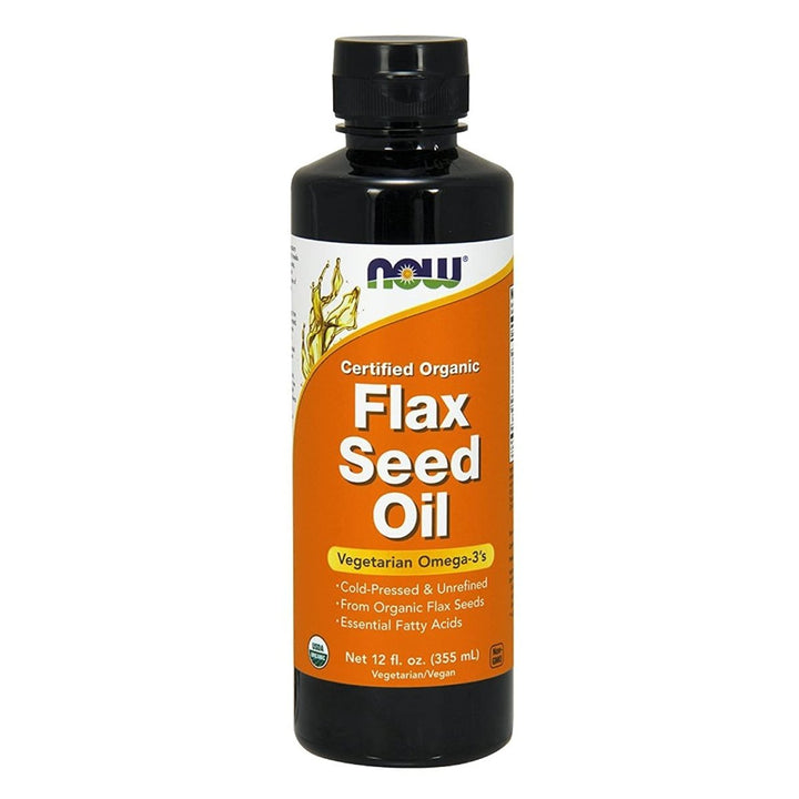 Now Foods Flax Seed Oil Liquid Organic 12oz - 1760 - The Oasis of Health