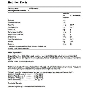 Now Foods Flax Seed Oil Liquid Organic 12oz - 1760 - The Oasis of Health